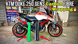 KTM duke 250gen3 Carbon fibre Wrap🔥😱 modified ktm automobile carbonfiber wrap viral [upl. by Airottiv]