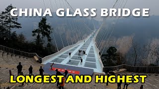 🇨🇳 CHINA GIANT GLASS BRIDGE  ZHANGJIAJIE LONGEST AND HIGHEST GLASS BRIDGE IN THE WORLD [upl. by Enaxor]