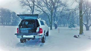 The Biggest Snow Storm of the Year Winter Truck Camping [upl. by Burl]