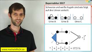 Bayernabitur 2017 Aufgabengruppe 2 Teil B Stochastik Aufgabe 2a  Mathematik [upl. by Adah]