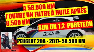 12 PURETECH PEUGEOT 208 OUVERTURE FILTRE A HUILE [upl. by Mavilia]