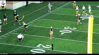 Notre Dame LB coach Max Bullough  LB Zone Drop TechniqueDrills [upl. by Thgiwed]