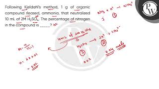 Following Kjeldahls method 1 g of organic compound released ammonia that neutralized 10 mL o [upl. by Adlar317]