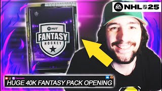 HUGE 40K POINT FANTASY HOCKEY PACK OPENING IN NHL 25 HUT [upl. by Anoval]