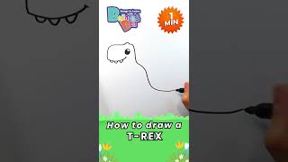 HOW to Draw a TREX Dinosaur easily in 1 Minute drawing nurseryrhymes [upl. by Hewett]