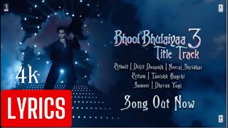 Bhool Bhulaiyaa 3 Title Track LYRICS  Diljit Dosanjh  Neeraj Shridhar  Pitbull  Kartik Aaryan [upl. by Anilrahc]