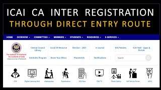 How To Register CA Intermediate Through Online Direct Entry Online CA Registration Twinkle Garg [upl. by Seavir]