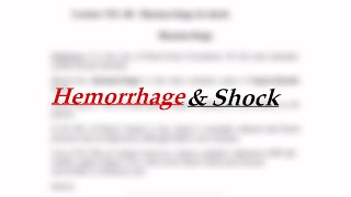 Hemorrhage and Shock [upl. by Allianora]