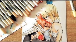 SPEED DRAWING  FAIRY TAIL  LUCY amp NATSU  COPICSPROMAKERS [upl. by Akimyt]