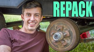 Trailer Wheel Bearing Grease Repack and Easy Lube  RV Travel Trailer amp Fifth Wheel [upl. by Anomis836]