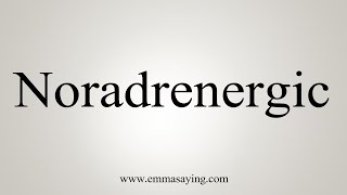 How To Say Noradrenergic [upl. by Erodroeht]