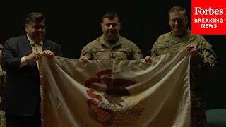 Gov Pritzker Speaks At Illinois National Guard 333rd Military Police Company Mobilization Ceremony [upl. by Orazio]