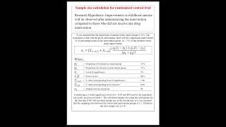 Sample size calculation for randomized control trial to test the hypothesis RCT SampleSize [upl. by Noedig]