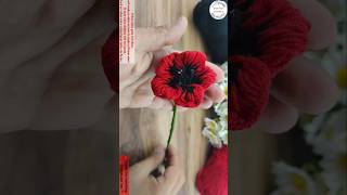 Making a poppy flower with wool thread [upl. by Aenitsirhc608]