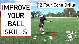 12 FOUR CONE DRILLS TO DO AT HOME  LOCKDOWN TRAINING  Joner Football [upl. by Stock948]