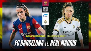 Barcelona vs Real Madrid  Liga F 202324 Matchday 9 Full Match [upl. by Ennayllek445]