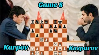 Garry Kasparov vs Anatoly Karpov • World Championship Match 198485 rd 8 [upl. by Enyt]