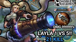 MOBILE LEGENDS LAYLA VS CHOU TENGIL 21 KILLMOBILE LEGEND INDONESIA  HERLIYANT [upl. by Aunson]