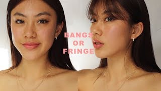 HOW I CUT FRINGE  BANGS  Haley Kim [upl. by Didier65]