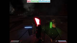 Kylo Ren VS Rey And Finn And Luke In A Star Wars Jedi Knight Jedi Academy Mod Lightsaber Duel [upl. by Shanta]