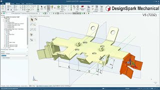 DesignSpark Mechanical  Mirror symmetry with construction line PART 2 [upl. by Ahsiek912]