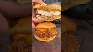 Crispy fried chicken sandwich 🥪 howtomakechickenathome sandwich burger food cooking [upl. by Onia]