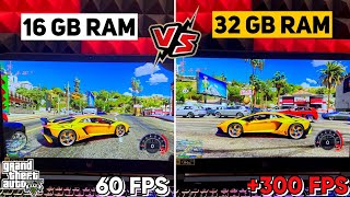 16 GB RAM vs 32 GB RAM  Gaming Performance Test  GTA 5 TEST  Upgrading 16 GB RAM to 32 GB RAM [upl. by Odnomor150]