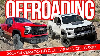 AHHHH now this was FUN Took the 2024 Chevrolet Silverado HD AND Colorado ZR2 Bison’soffroading [upl. by Orfurd]