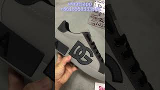 DampG Gray Calfskin Portofino Sneaker with DG Logo print Unboxing  Shorts [upl. by Amoihc949]