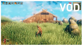 Hermit Viking Material Gathering and Building  Solo Valheim VOD 2 [upl. by Allx815]