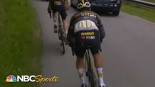 Primoz Roglic crashes in Stage 3 of 2021 Tour de France  Cycling on NBC Sports [upl. by Marita346]