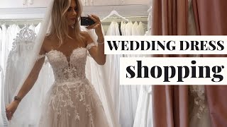 TRYING ON DRESSES  Wedding Vlog  Fashion Influx  AD [upl. by Beichner]