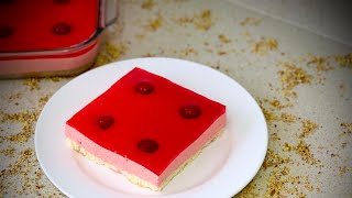 Raspberry JellO cake recipe  جالو كيك [upl. by Enylodnewg]