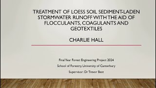 Treatment of Loess Soil SedimentLaden Stormwater Runoff using Flocculants Coagulants amp Geotextiles [upl. by Oivlis]