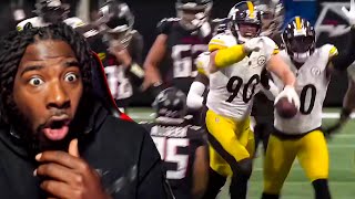 HES A MONSTER quotPittsburgh Steelers vs Atlanta Falcons Game Highlightsquot REACTION [upl. by Arytas]