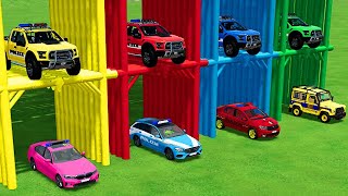 TRANSPORTING PIXAR CARS amp FRUITS WITH COLORED amp JOHN DEERE vs CLAAS vs TRACTORS  BeamNGdrive 983 [upl. by Nihs]