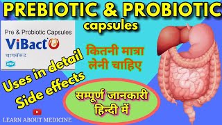 Prebiotic and Probiotic capsules  Vibact capsules uses side effects LEARN ABOUT MEDICINE [upl. by Esyli]