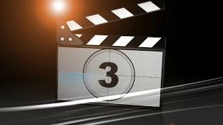 Slate Board Movie Clapper with Film Reel Count Down 3 2 1 [upl. by Aynotel]