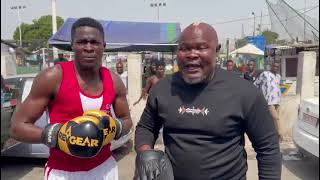 Bukom Banku sparring with his biological son Abu Kamoko who is ready to take his fathers position [upl. by Ahtenak734]