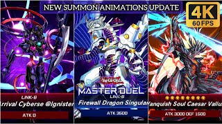 4K 60fps NEW SUMMON ANIMATIONS VANQUISH SOUL FIREWALL DRAGON SINGULARITY MASTER DUEL [upl. by Hoagland]