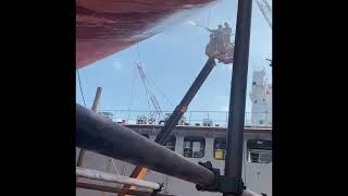 Propeller drop and rudder pintlejumping clearance check of vessel in drydock [upl. by Richella]