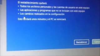 como restablecer windows 10  quotlimpiar completamente la unidad quot [upl. by Rj498]