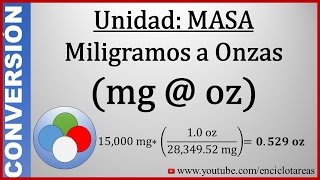 Convertir de Miligramos a Onzas mg a oz [upl. by Eylhsa359]