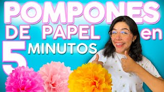 Pompones de papel china seda en 5 minutos  Manualidades de papel [upl. by Sakul463]