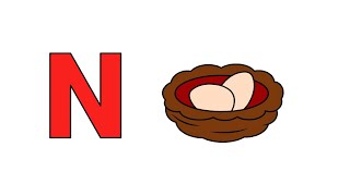 N for nest  n for nest drawing  nursery rhymes for kids [upl. by Niliac436]