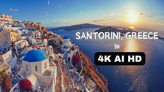 Santorini 4K 60 FPS AI HD ai 4k santorinigreektranquilityai art [upl. by Enivid]