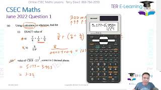 CSEC Maths  May 2022 Solutions Terry David [upl. by Ailecra]