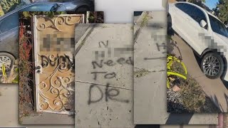 Family shocked by racist threatening graffiti [upl. by Akimyt369]