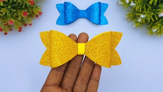 DIY Decorative Bow Making Tutorial  Glitter Foam Sheet Bow Making At Home  Home Decoration Ideas [upl. by Natsyrk]