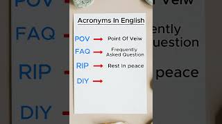 Acronyms in English englishlesson englishteacher learnenglish englishtips ingles 英語 esl [upl. by Ynnaj]